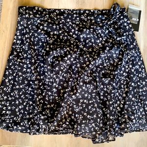 Black flower Wrap skirt